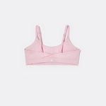 SASSH Active Bralette in Pink, back view showing crossback strap detail with logo