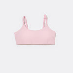 SASSH Active Bralette in Pink, front view, scoop neck with adjustable straps