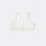 SASSH Active Bralette in White, back view showing crossback strap detail with logo